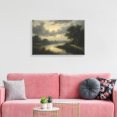 Schemering op het Nederlandse Kanaal Canvas Afdruk (Insitu (Woonkamer))