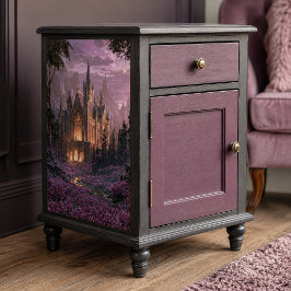 Schemering Paarse Bloem Gotisch Kasteel Decoupage Tissuepapier