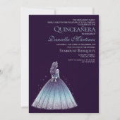 schemering Paarse quinceañera meisje Kaart (Voorkant)