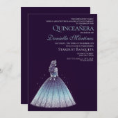 schemering Paarse quinceañera meisje Kaart (Voorkant / Achterkant)