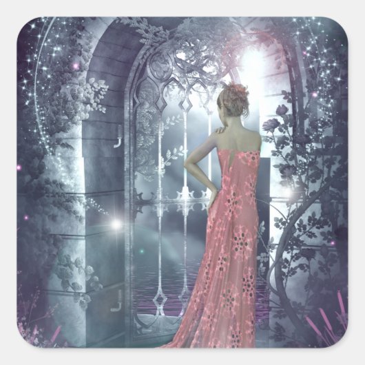 schemerpoortwachter vierkante sticker (Voorkant)