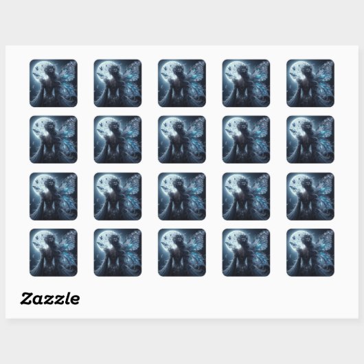 schemervleugel vierkante sticker (Vel)