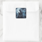 schemervleugel vierkante sticker (Tas)