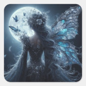 schemervleugel vierkante sticker (Voorkant)