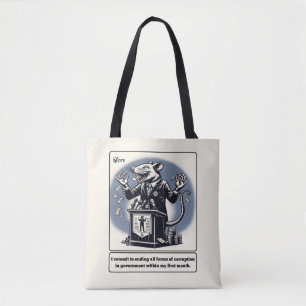 Scheming Tails: De medeplichtige rat politicus Tote Bag