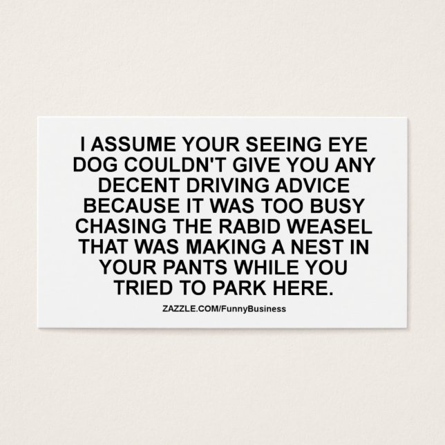 Schending van de laffia Fake Parking Ticket Visitekaartjes (Voorkant)