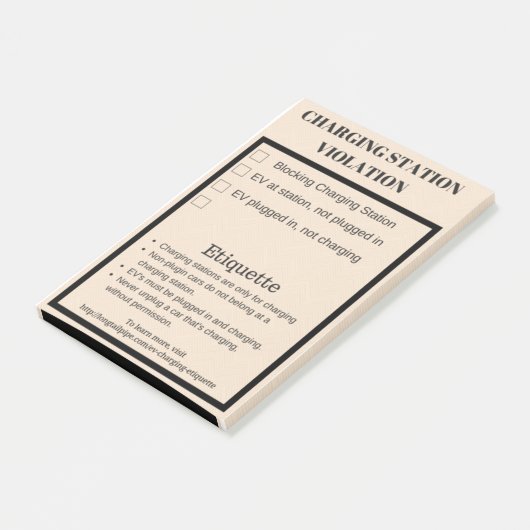 Schending van het laadstation voor elektrische aut post-it® notes (Schuin)