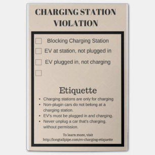 Schending van het laadstation voor elektrische aut post-it® notes