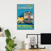 Schenectady New York Central Railroad tops in Poster (Thuiskantoor)