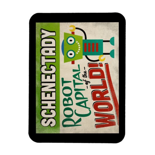 Schenectady New York Robot - Funny Magneet (Verticaal)