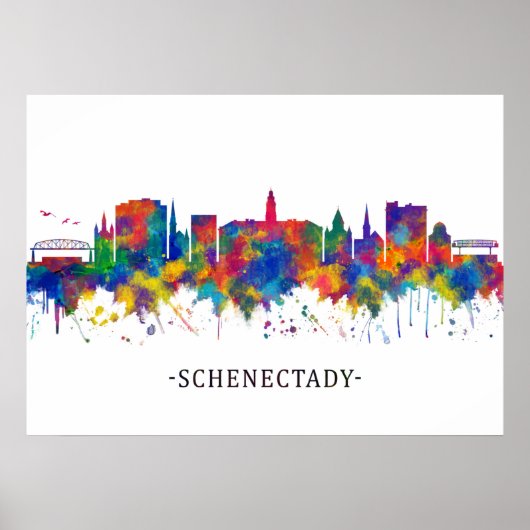 Schenectady New York Skyline Poster (Voorkant)