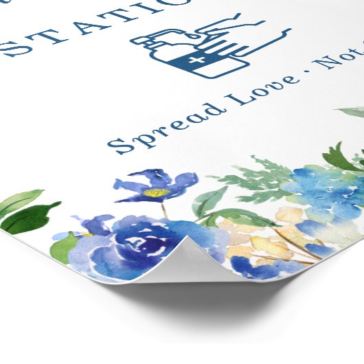 Schenk Blauw Hydrangea Floral Poster (Hoek)