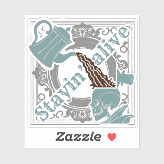 Schenk de koffie in! sticker (Vel)