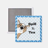 Schenk de thee in hond met bril magneet (Voorkant / Achterkant)