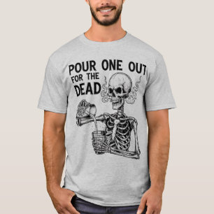 Schenk Eentje voor de Maten Skelet Drinken Grappig T-shirt