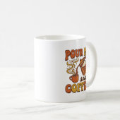 Schenk Me Wat Koffie Retro Typografie Design – Vin Koffiemok (Voorkant rechts)