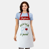 Schenk wat plezier: gepersonaliseerde wijnliefhebb schort (Gedragen)