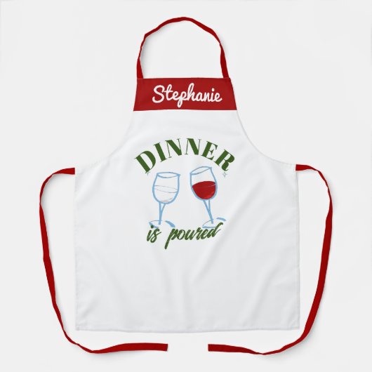 Schenk wat plezier: gepersonaliseerde wijnliefhebb schort (Voorkant)
