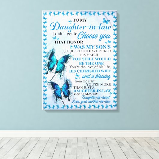 Schenkje voor schoondochter canvas afdruk (Insitu (Houten vloer))