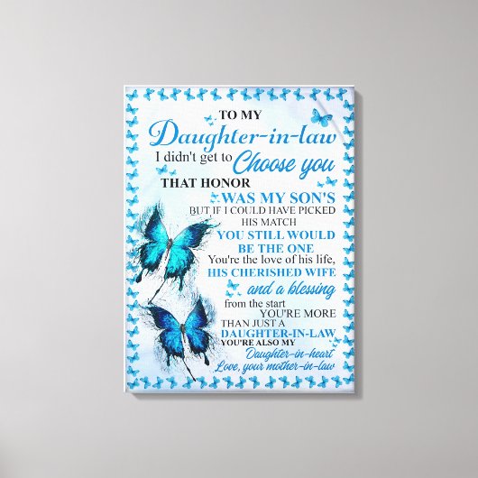 Schenkje voor schoondochter canvas afdruk (Voorkant)