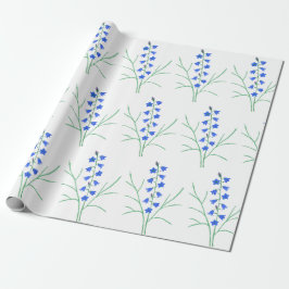 Schenkpapier met grote afdruk van blauwe klokjes cadeaupapier