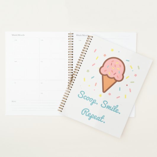 Schep. Glimlach. Herhaal. Ice Cream Sprinkle Plann Planner (Display)