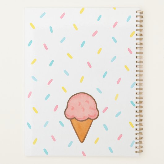 Schep. Glimlach. Herhaal. Ice Cream Sprinkle Plann Planner (Achterkant)