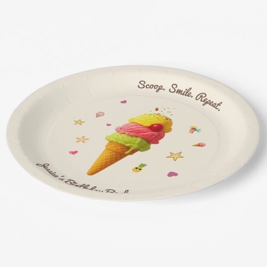 Schep. Glimlach. Herhaal. – Verjaardagsfeest Bord (Gekanteld)