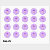 Schep Paarse Confetti Ijs Ronde Sticker (Vel)