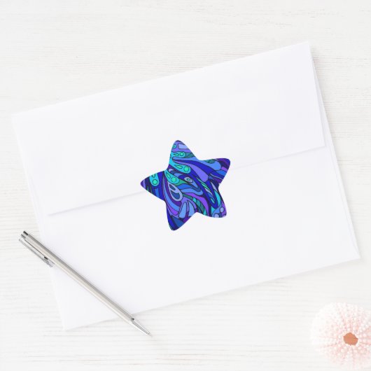 *Schep van Zen Blue Ster Sticker (Envelop)