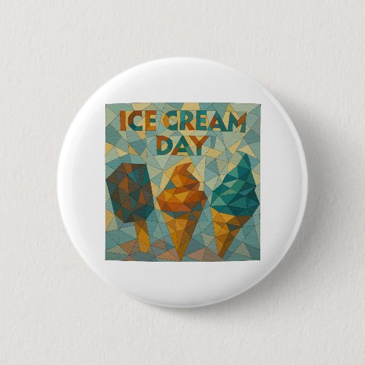Schep Vreugde – Het is Ijsdag! Ronde Button 5,7 Cm (Voorkant)