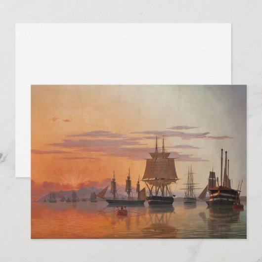 Schepen aan de rivier de Taag | Carl Dahl (Voorkant / Achterkant)