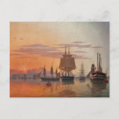 Schepen aan de rivier de Taag | Carl Dahl Briefkaart (Voorkant)