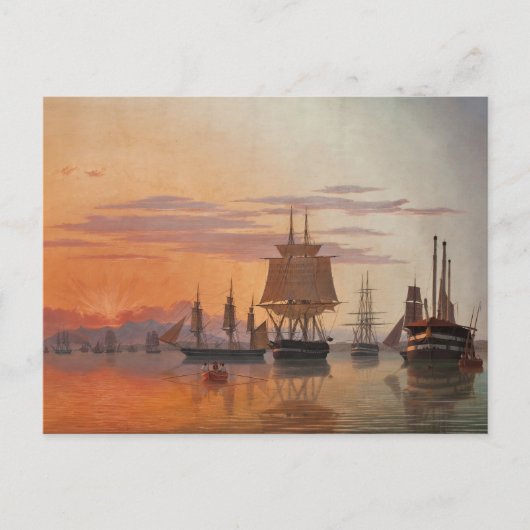 Schepen aan de rivier de Taag | Carl Dahl Briefkaart (Voorkant)