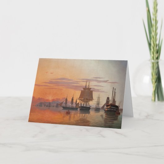 Schepen aan de rivier de Taag | Carl Dahl Kaart (Voorkant)