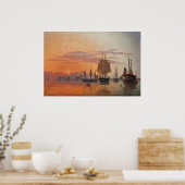 Schepen aan de rivier de Taag | Carl Dahl Poster (Keuken)