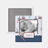 Schepen Ahoy! aankondiging vierkante magneet (Voorkant / Achterkant)