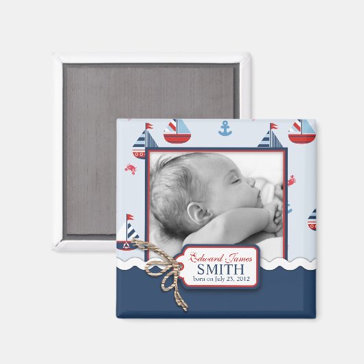 Schepen Ahoy! aankondiging vierkante magneet (Voorkant / Achterkant)