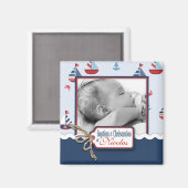 Schepen Ahoy! Dopen vierkante magneet (Voorkant / Achterkant)