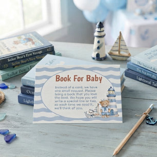 Schepen Ahoy Het Is Een Jongen Baby Shower Boek Vo Informatiekaartje