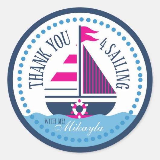 Schepen Ahoy! Meisje Sticker A (Voorkant)
