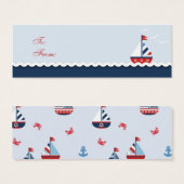 Schepen Ahoy! Skinny Gift Label Mini Visitekaartjes (Voorkant /achterkant)
