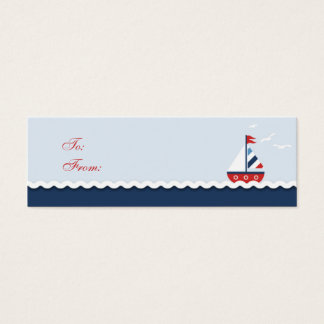 Schepen Ahoy! Skinny Gift Label Mini Visitekaartjes