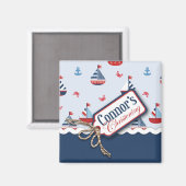 Schepen Ahoy! Vierkante magneet Connor 2 (Voorkant / Achterkant)