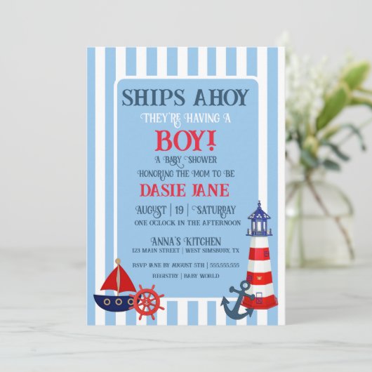 Schepen Ahoy ze hebben een jongen douche sproeier (Staand voorkant)