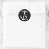 Schepen Anker Zeilen Marine Ronde Sticker (Tas)