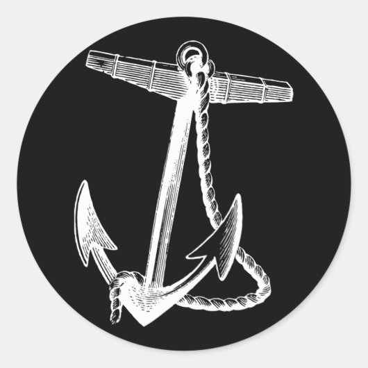 Schepen Anker Zeilen Marine Ronde Sticker (Voorkant)