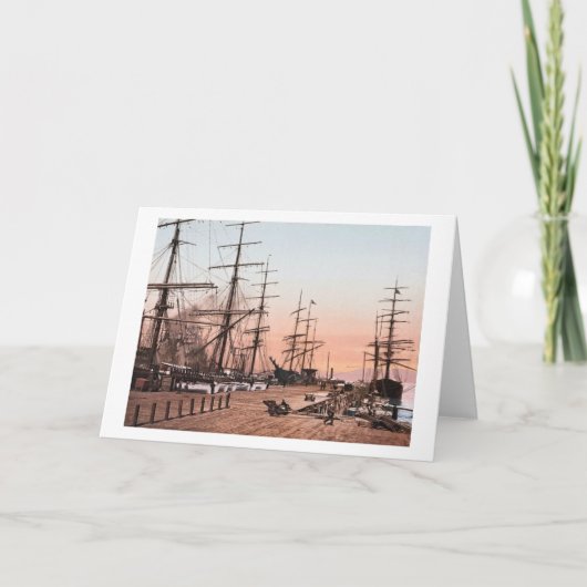 Schepen bij de Werven bij circa 1900 van San Kaart (Voorkant)