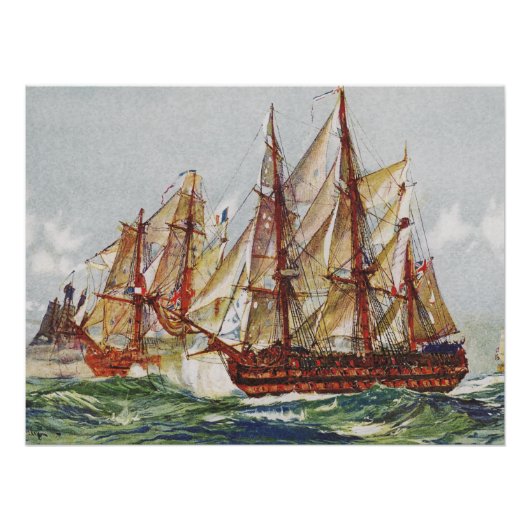 Schepen bij Trafalgar Perfect Poster (Voorkant)