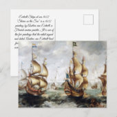 Schepen bij zee 1632 briefkaart (Voorkant / Achterkant)